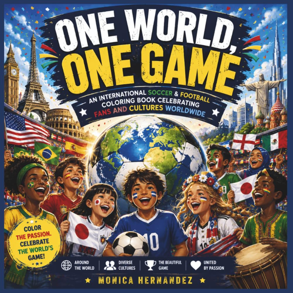 One World, One Game: An International Soccer Coloring Book for Kids Celebrating Friendship, Culture, Teamwork, and the Beautiful Game