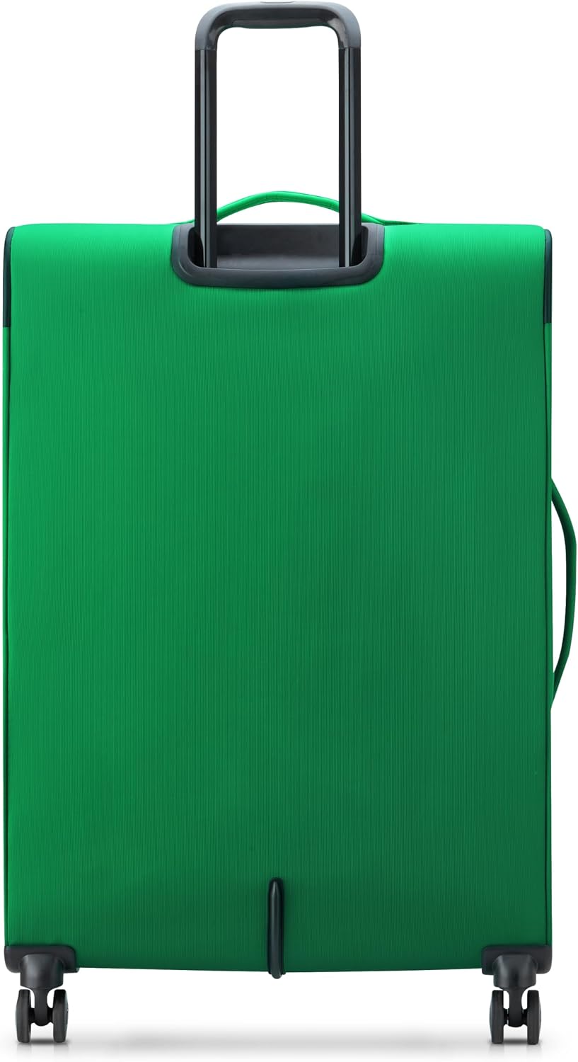United Colors of Benetton Color Block Softside Expandable Luggage with Spinner Wheels, Green, Checked-Large 27 Inch