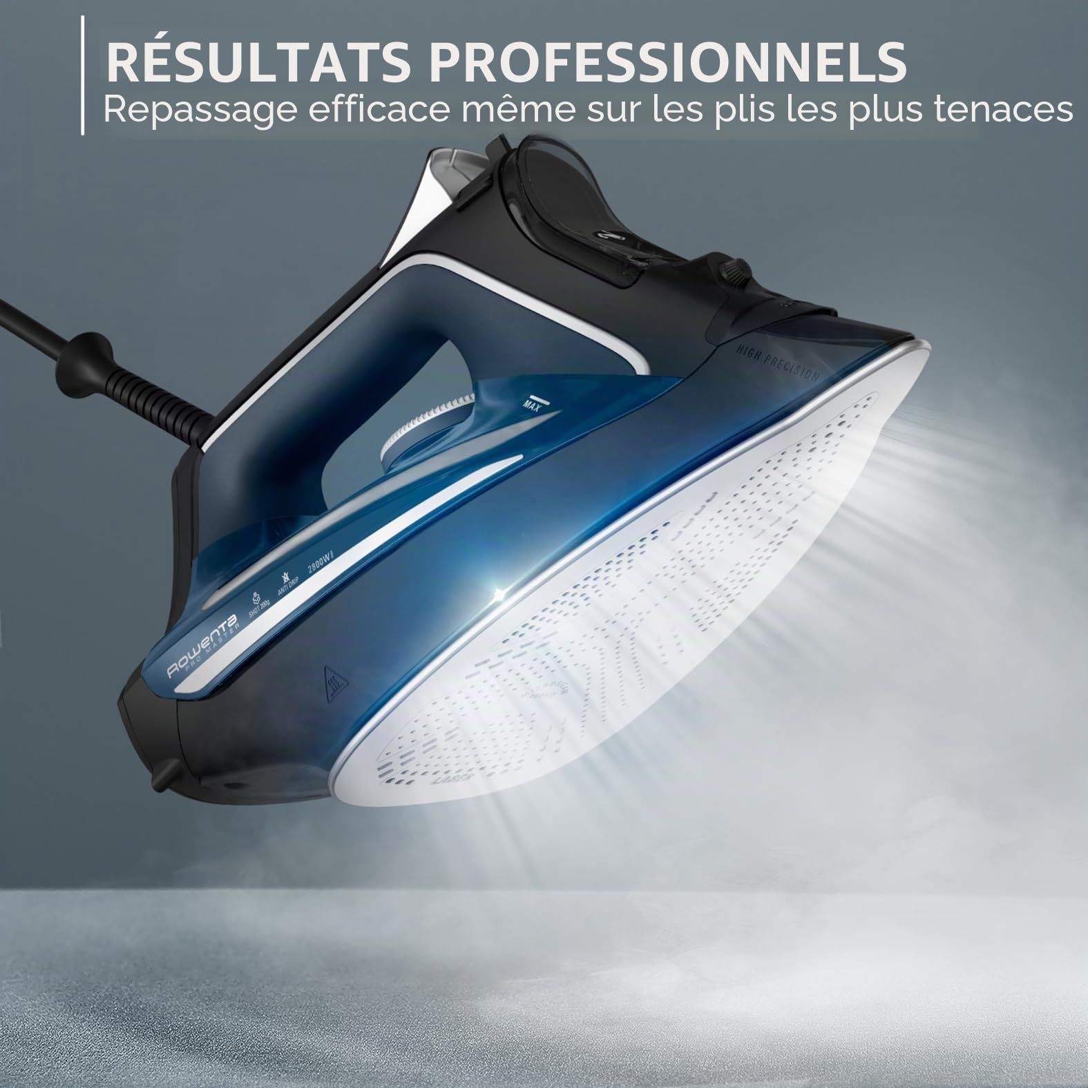 Rowenta Fer à repasser Pro Master DW8209F0 - Résultats professionnels - Diffusion vapeur puissante - Pointe haute précision - Performance longue durée - Économie d'énergie