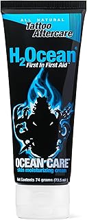 H2Ocean Ocean Care Tattoo Aftercare Lotion 2.5ounces-Fragrance Free Tattoo Moisturizing Cream-For New & Old Tattoos-Heals & Revitalizes - Dye Free