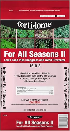 VPG Ferti-Lome para todas las estaciones II Fertilizante de césped con cangrejo y prevención de malezas 20 lb