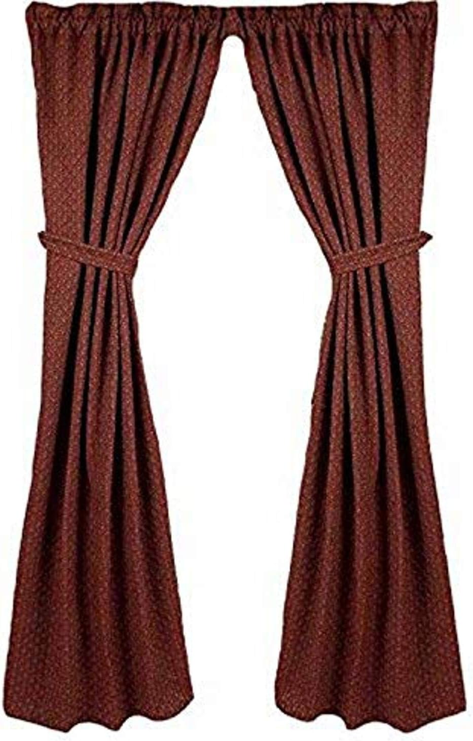 Home Collection by Raghu Philmont Jacquard Barn Red and Oat Panels, 84" x 86"