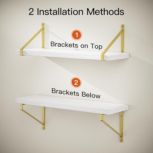 Miniatura 7 de AMADA HOMEFURNISHING AMFS11 - Estantes flotantes para pared estante de pared blanco para baño sala de estar dormitorio cocina estantes para