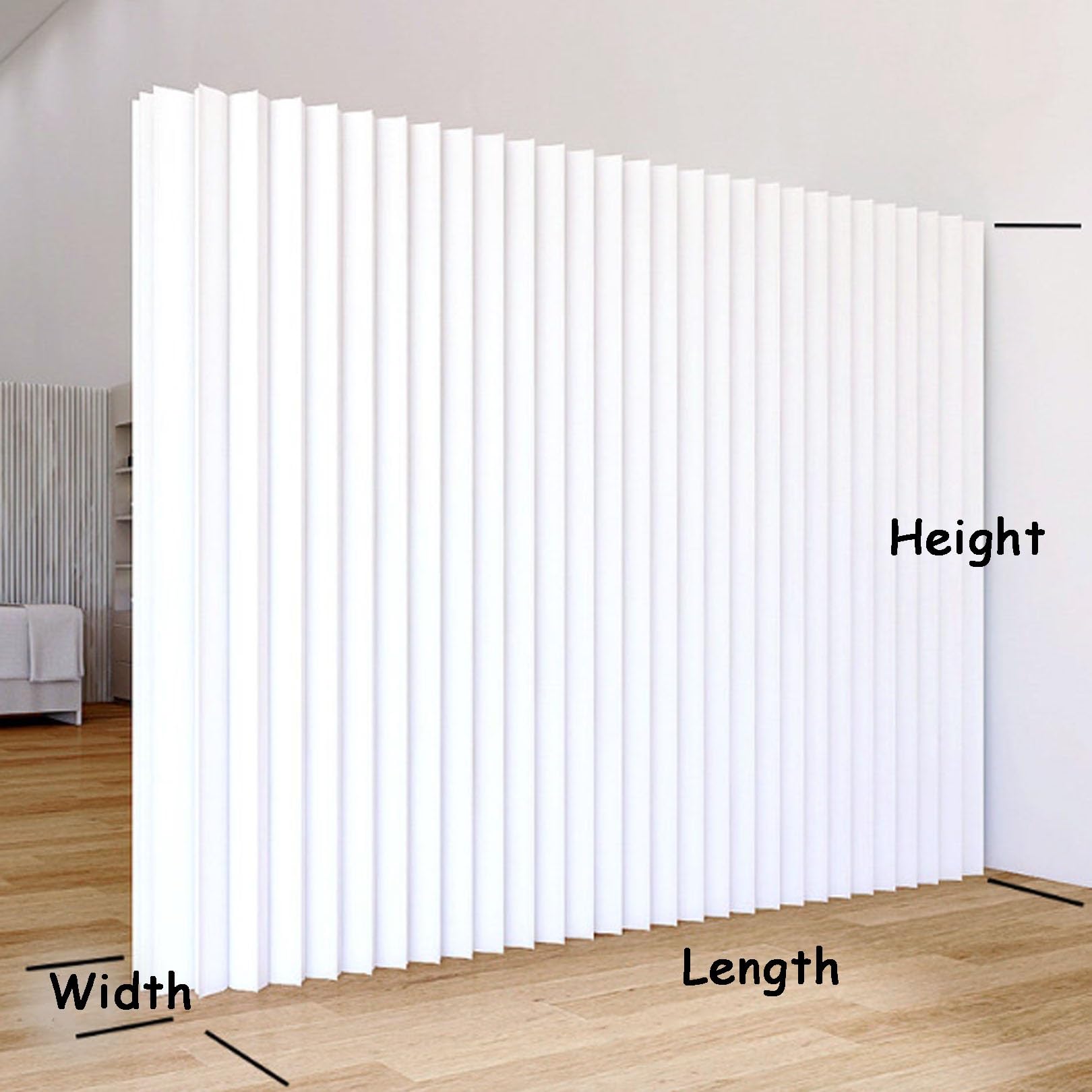 Biombo de Papel Decorativos Separadores De Ambientes | Tabiques Retráctiles Para Oficinas Comerciales, Tiendas Minoristas, Oficinas, Decorativos(180x18x400 cm)