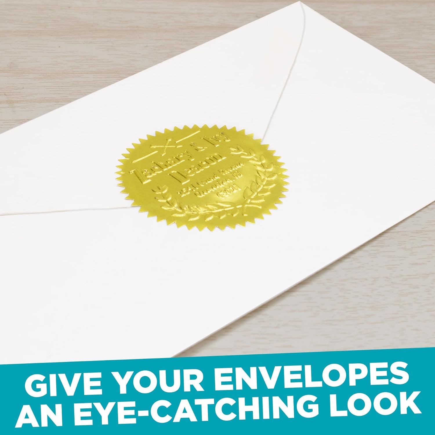 MaxMark 1.75" Self Adhesive Glossy Gold Seal Labels for Certificates, Library, Notary Embossing Seals - 100 Count - Image 3