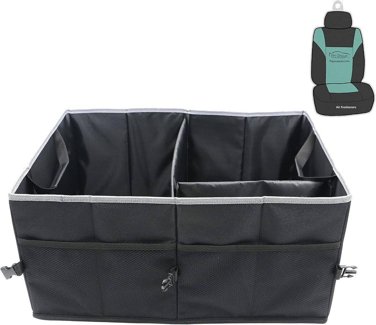 Organizador plegable de maletero de coche multicompartimento, organizador de carga para coche (gris/negro)