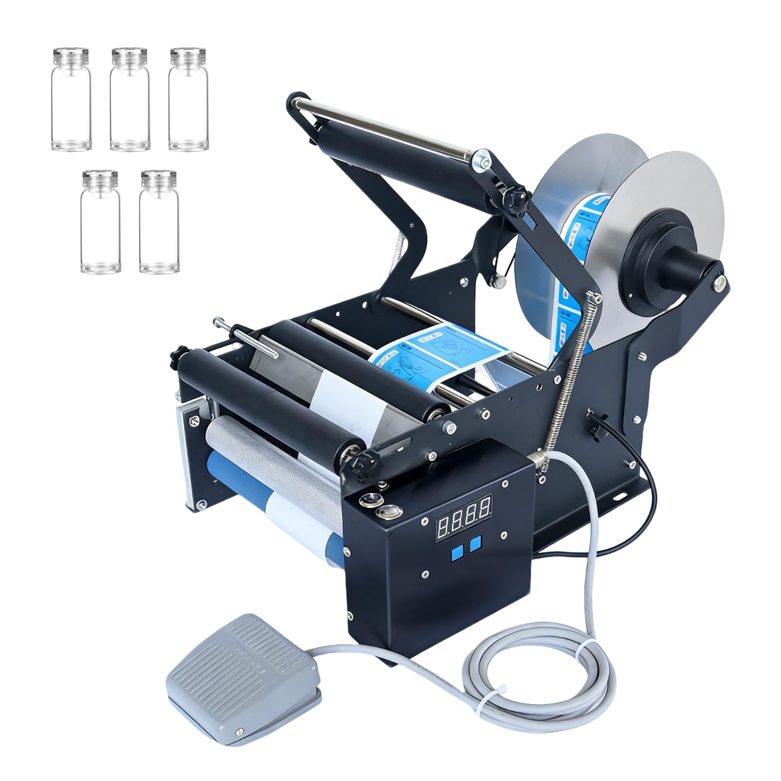 Etichettatrice Per Bottiglie Rotonde, Distributore Di Etichette, Alta Precisione, Velocità Regolabile, Si Adatta A Diametro 20-100mm, Larghezza Etichetta 160mm, Per Microbirrifici Upgradedversion-110V