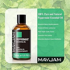 Peppermint Essential Oil, MAYJAM Peppermint Oil for Diffusers for Home, 30ML Pure Essential Oils for Humidifiers or DIY Bath Bomb for Home-1.01FL.OZ