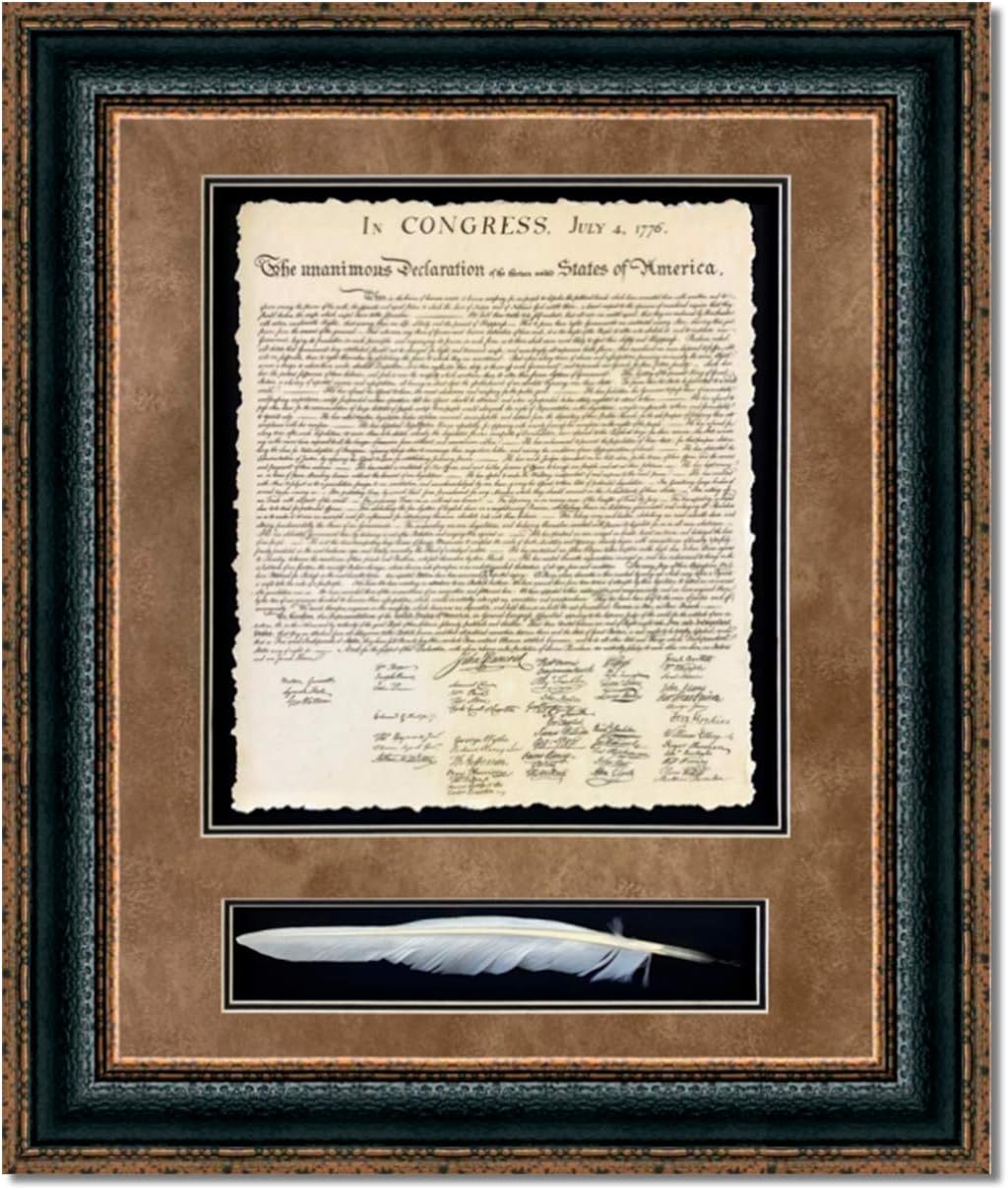 Declaration Of Independence With Quill Custom Framed