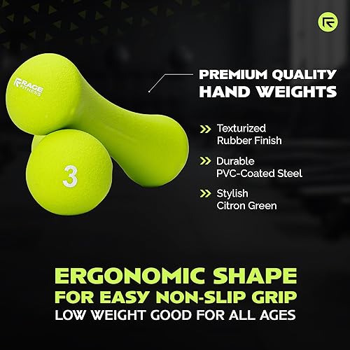 Miniatura 2 de Rage Fitness Dumbbell Hand Weight (Sold in Pairs), PVC Coated, Texturized Rubber Exercise & Fitness Dumbbell for Home Gym Equipment Workouts