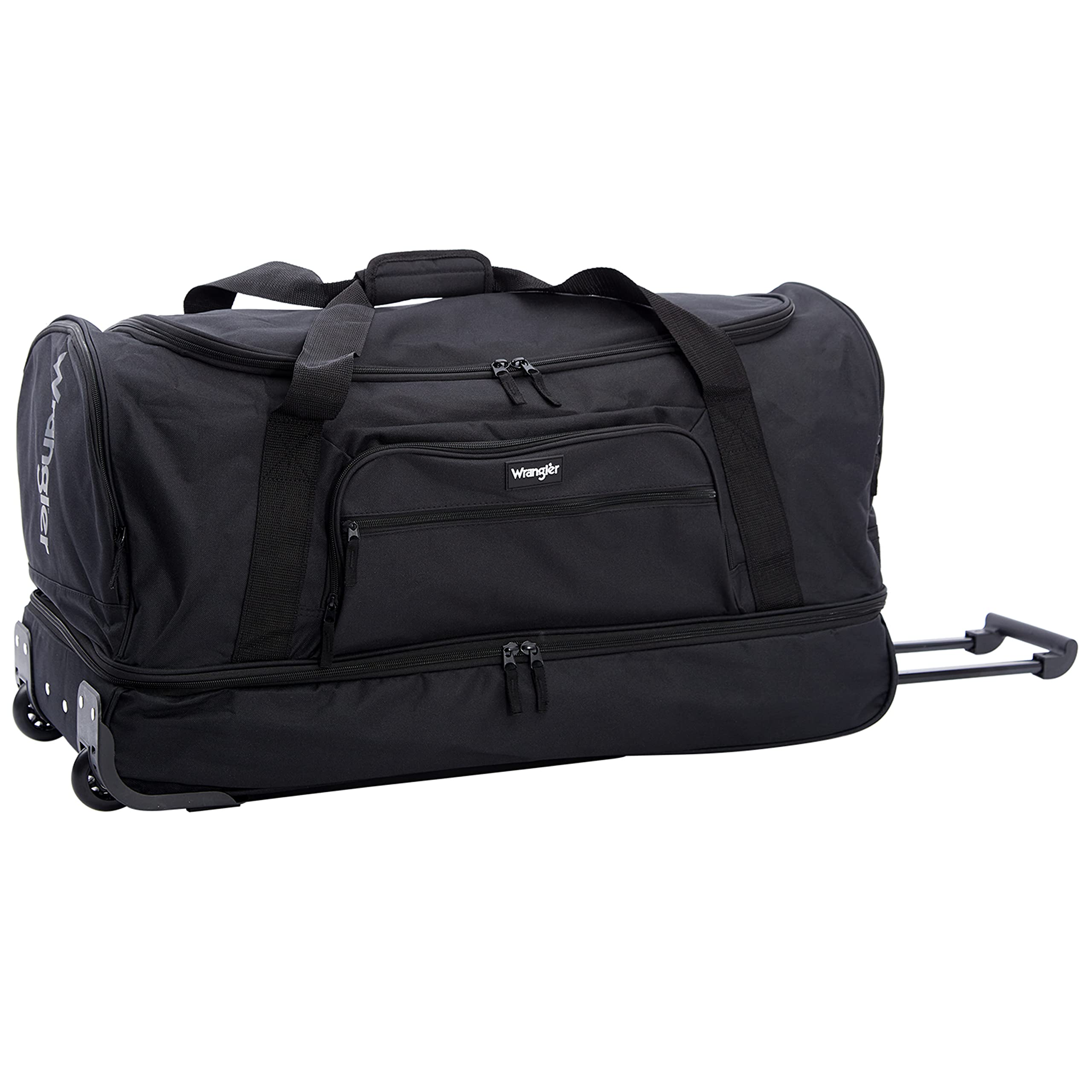 Wrangler Dobson Collection Featuring Backpacks for Travel and Leisure, Black, 29" Rolling Duffel