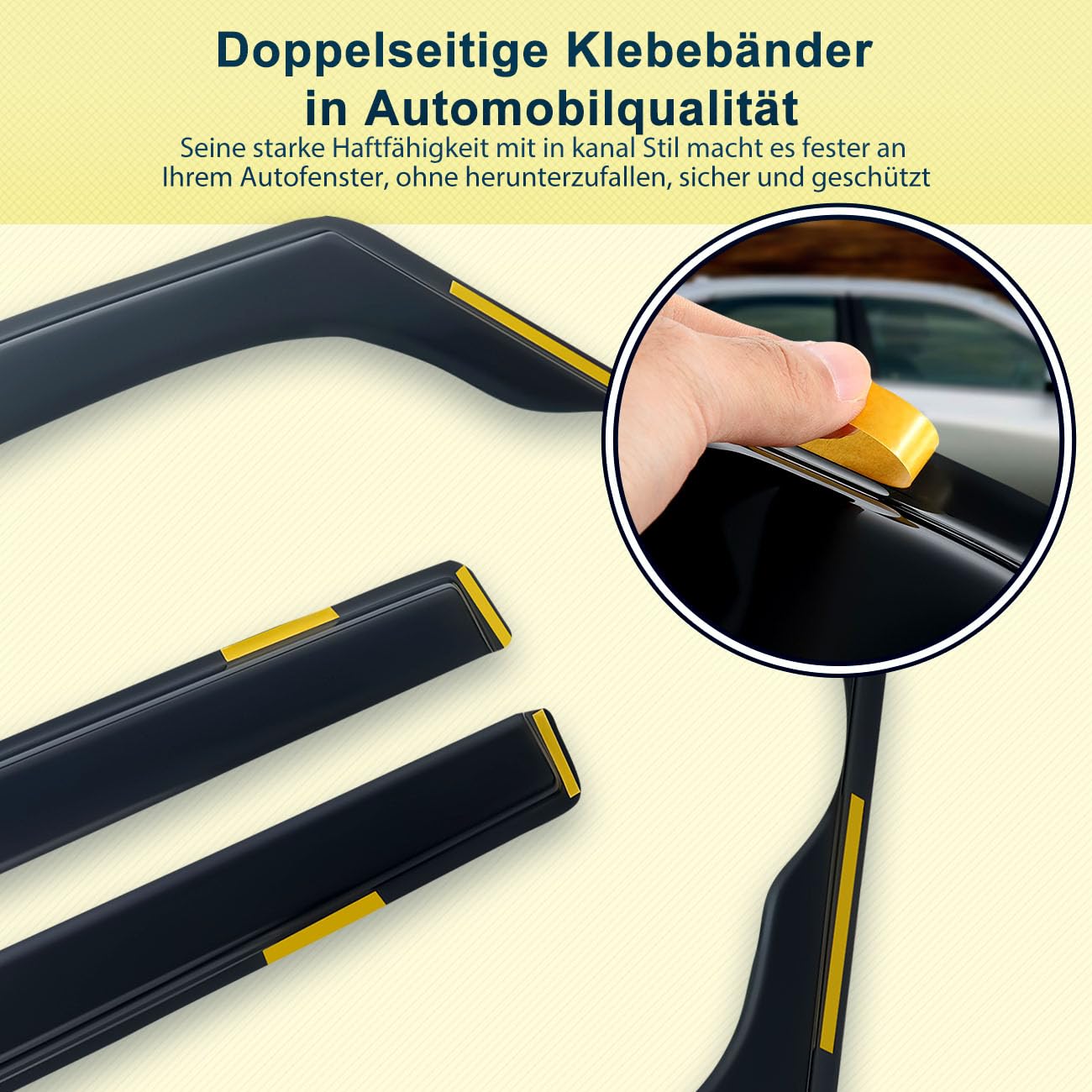 Windabweiser Regenabweiser kompatibel mit VW Touran 2003-2015 5-Türer, Selbstklebend Tape-On Autofenster Regenschutz Regenabweiser Deflektoren, 4-TLG Set, Rauchgrau, Vorne,Aerodynamisch