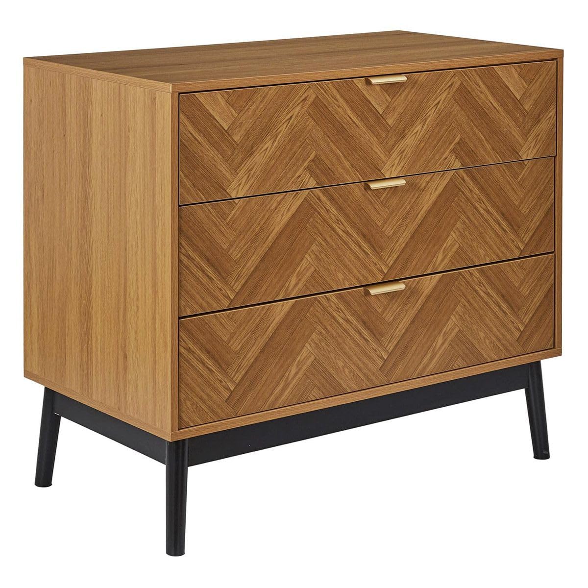 Paris Prix Commode Design 3 Tiroirs Felix 90cm Marron