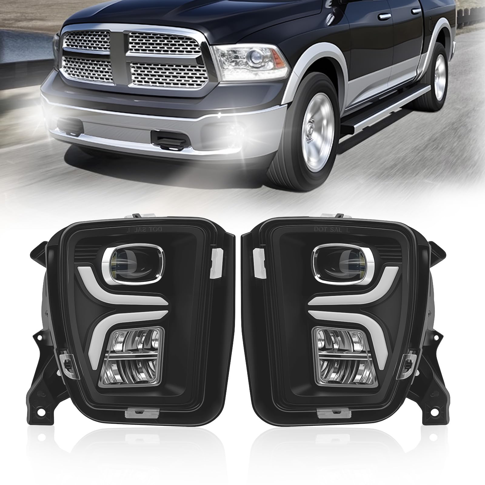 Fog Lights Compatible with 1999-2002 Chevy Silverado 1500 2500/2001 2002 Silverado 1500HD 2500HD 3500/2000-2006 Tahoe Suburban 1500 2500(Clear Lens) — view 68
