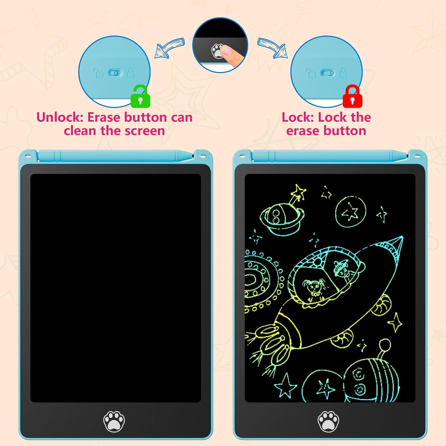 4 Pack 8.5in Colorful Writing Boards 36+ (Cat Claw Delete Key) - Image 5