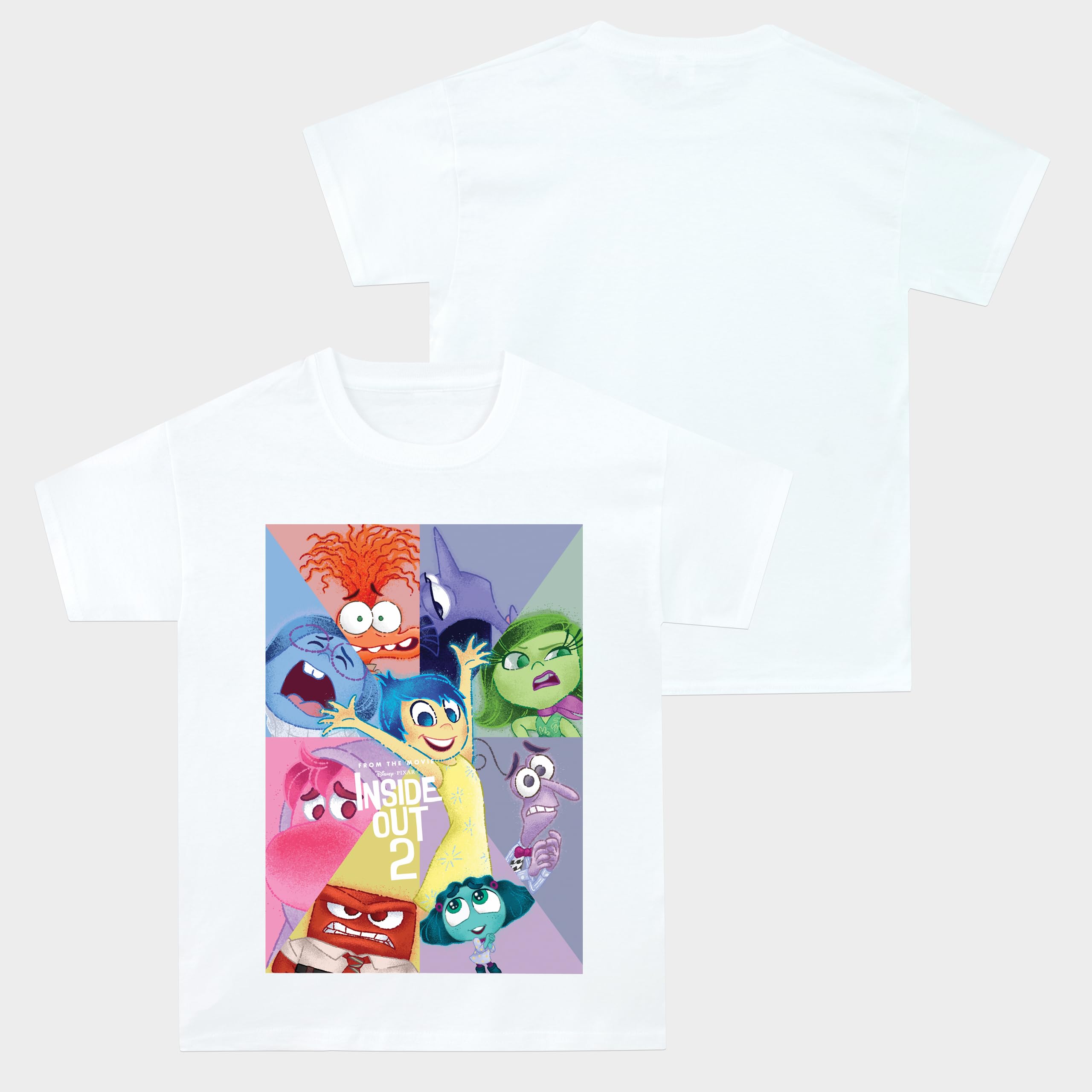 Disney Maglietta Magliette Manica Corta Bambino | Inside out t-Shirt | Bianco 11-12 Anni