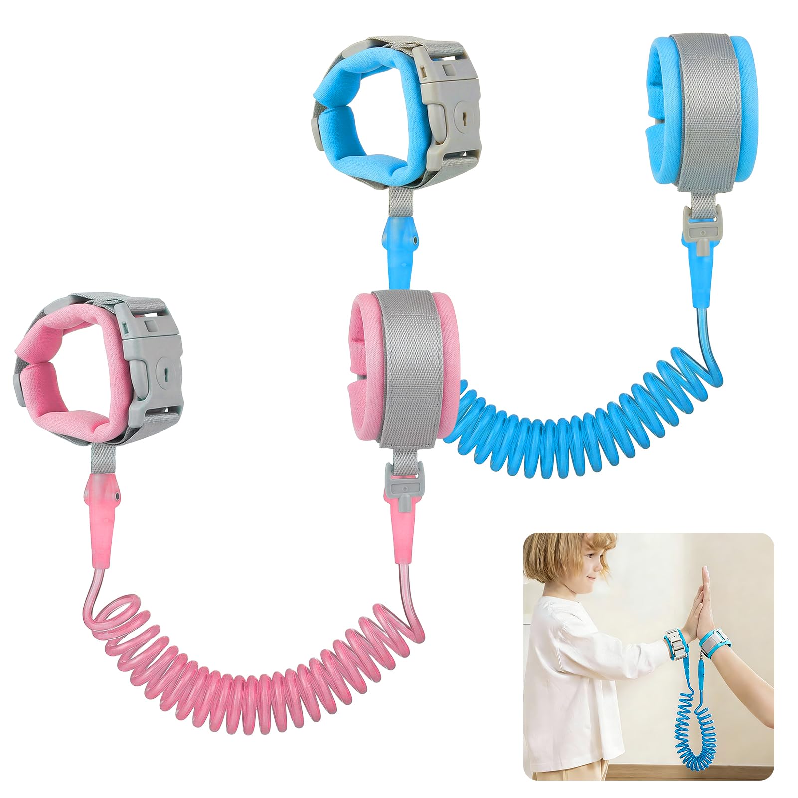 2PCS Toddler Reins, 1.5M Child Wrist Strap Safety Harness for Walking