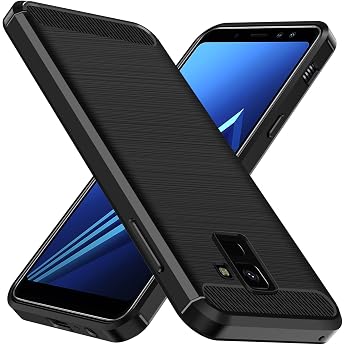ivoler Silicone Case for Samsung Galaxy A8 2018 Military Protection Shockproof Mobile Phone Case Thin Soft Flexible TPU Scratch-Resistant Protective Case Anti-Fingerprint Case Cover Black