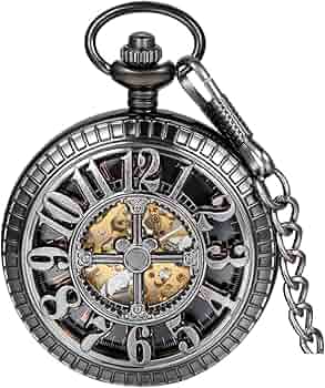Amazon | JewelryWe 懐中時計 アリス アンティーク風 手巻き式