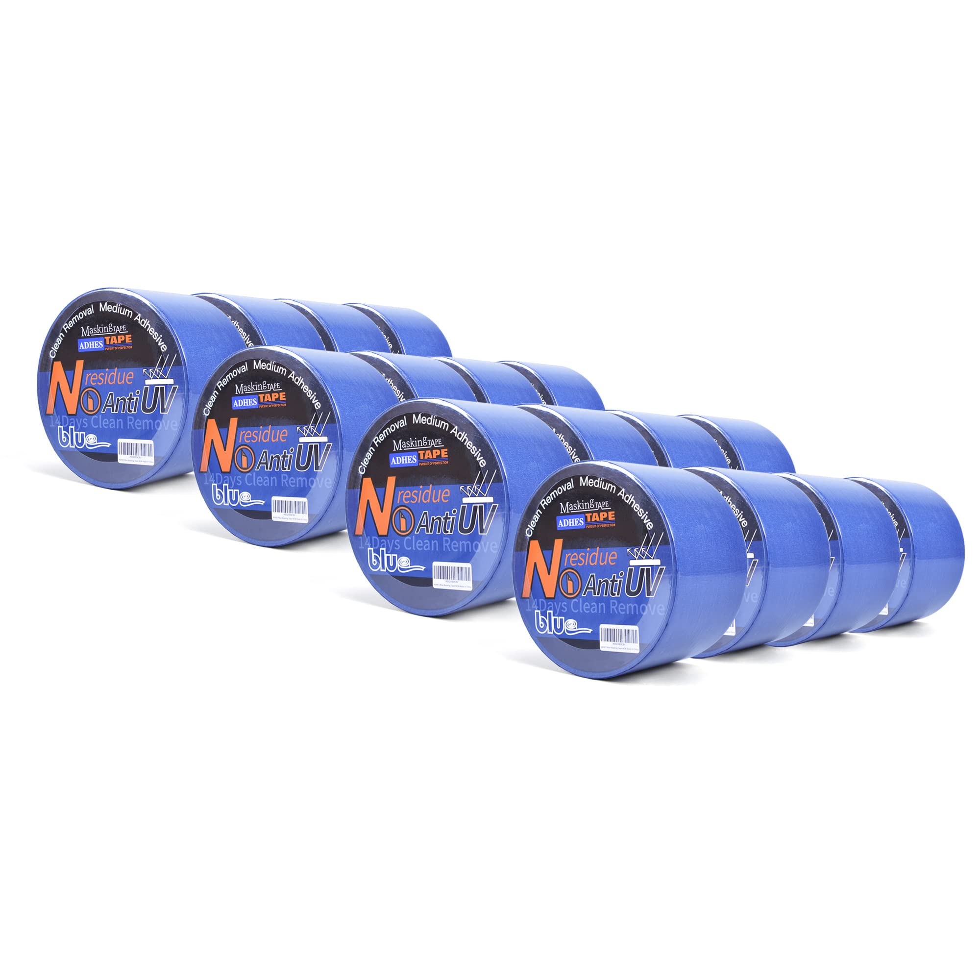 ADHES UV-Schutz Malerkrepp Blaues maler klebebänder für Malerarbeiten,Saubere Kanten,Keinerlei Rückstände,72mm x 55m,16rollen