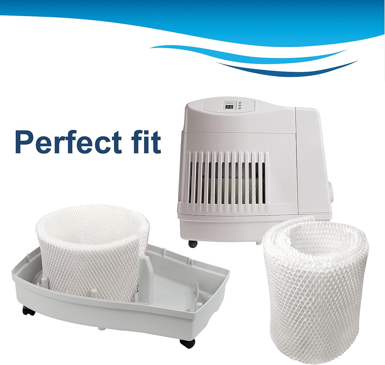HQRP Humidifier Wick Filter Compatible with Kenmore 14906 EF1 EF-1, Emerson MoistAir MAF1 MAF-1 Replacement, 42-14906 32-14906 -