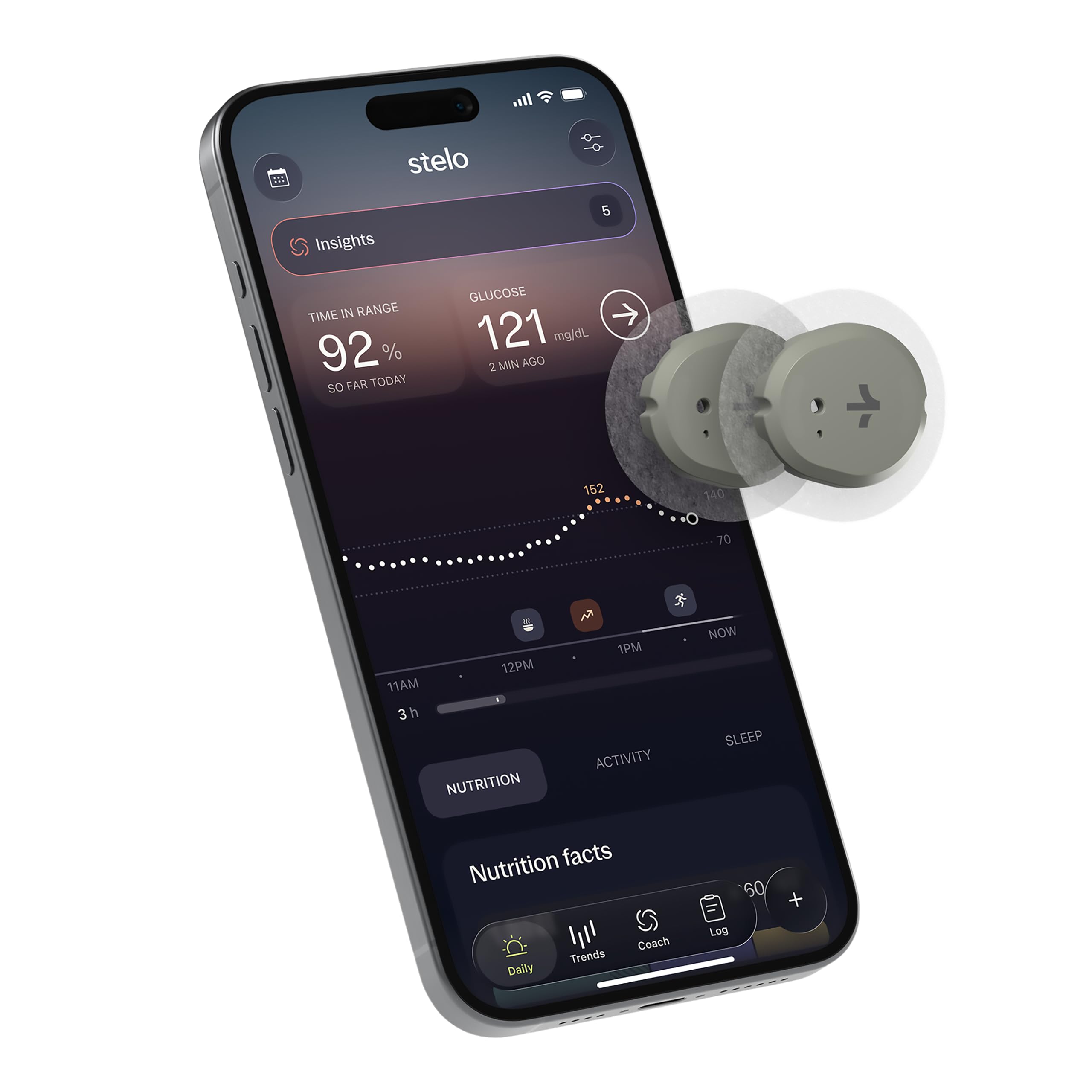 Photo 1 of Stelo Glucose Biosensor & App - 2-Pack (Up to 15 Days Each). iOS & Android