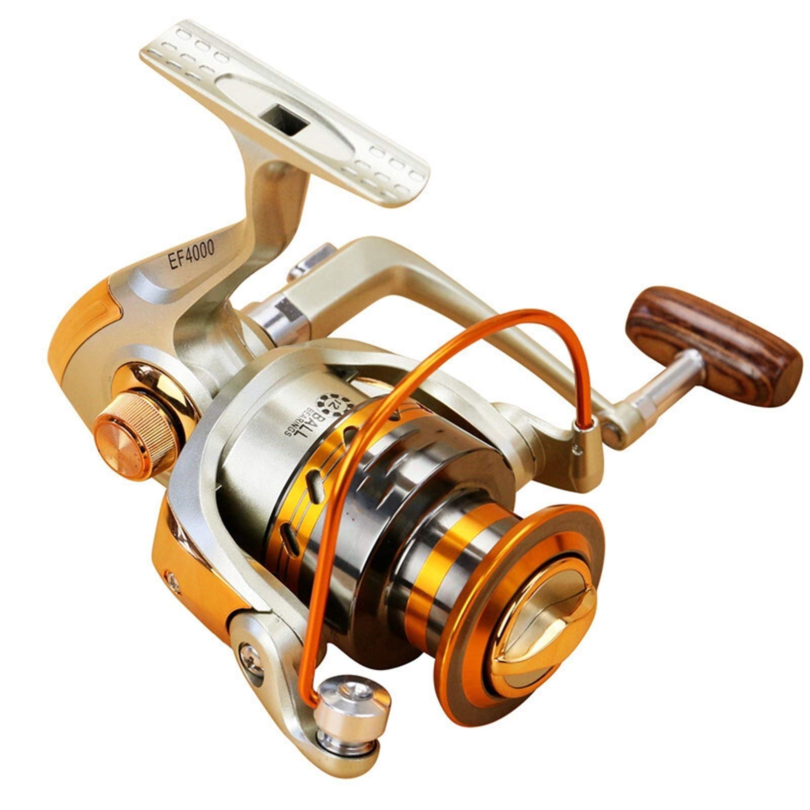 Fishing Reel EF1000-7000 12BB 5.2:1 Metal Spinning Fishing Reel Fly Wheel For Fresh/Salt Water Sea Fishing Spinning Reel Carp Fishing For Saltwater or Freshwater Sporting Goods