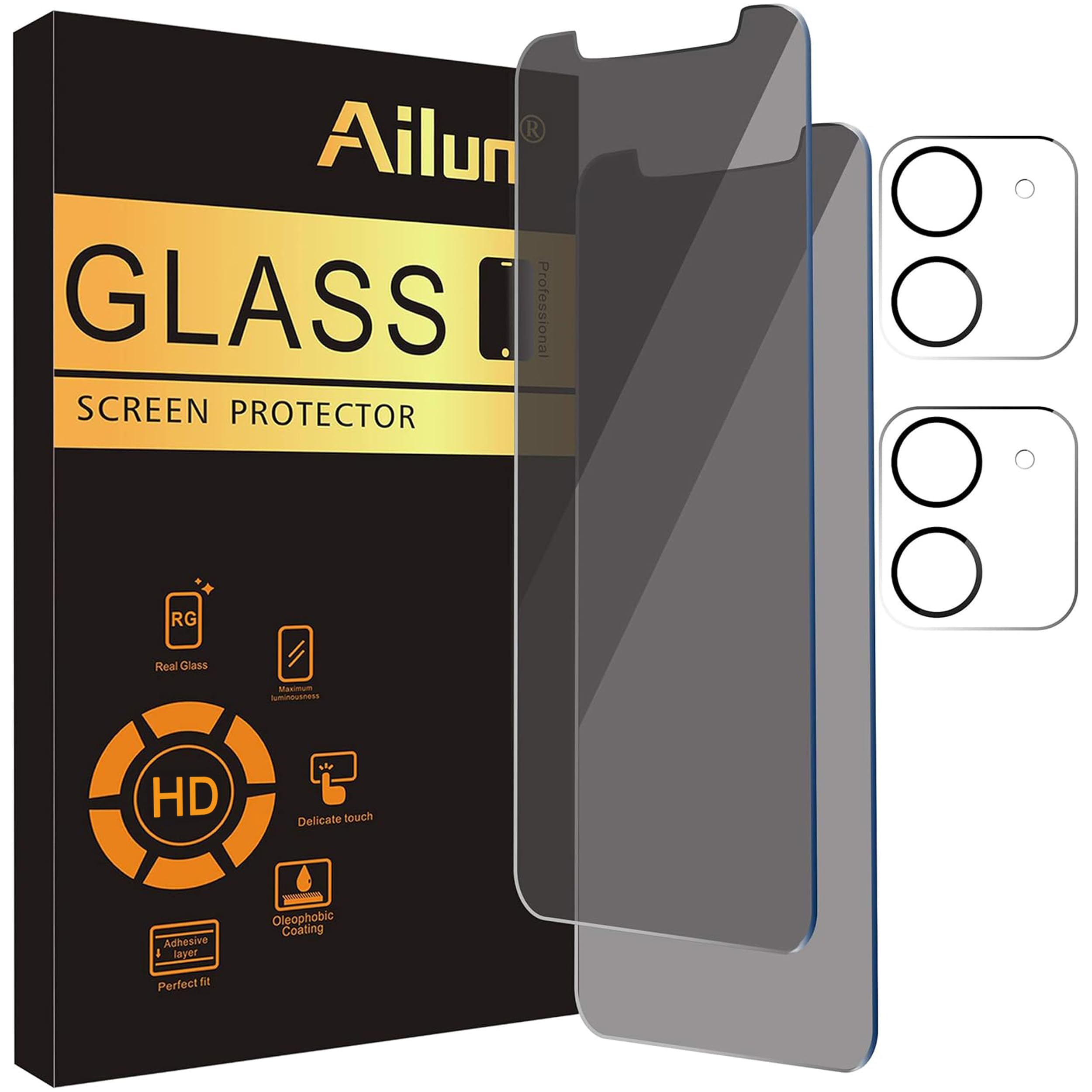 Ailun Privacy Screen Protector+Camera Lens Protector for iPhone 13 Pro Max — Amazon image 9