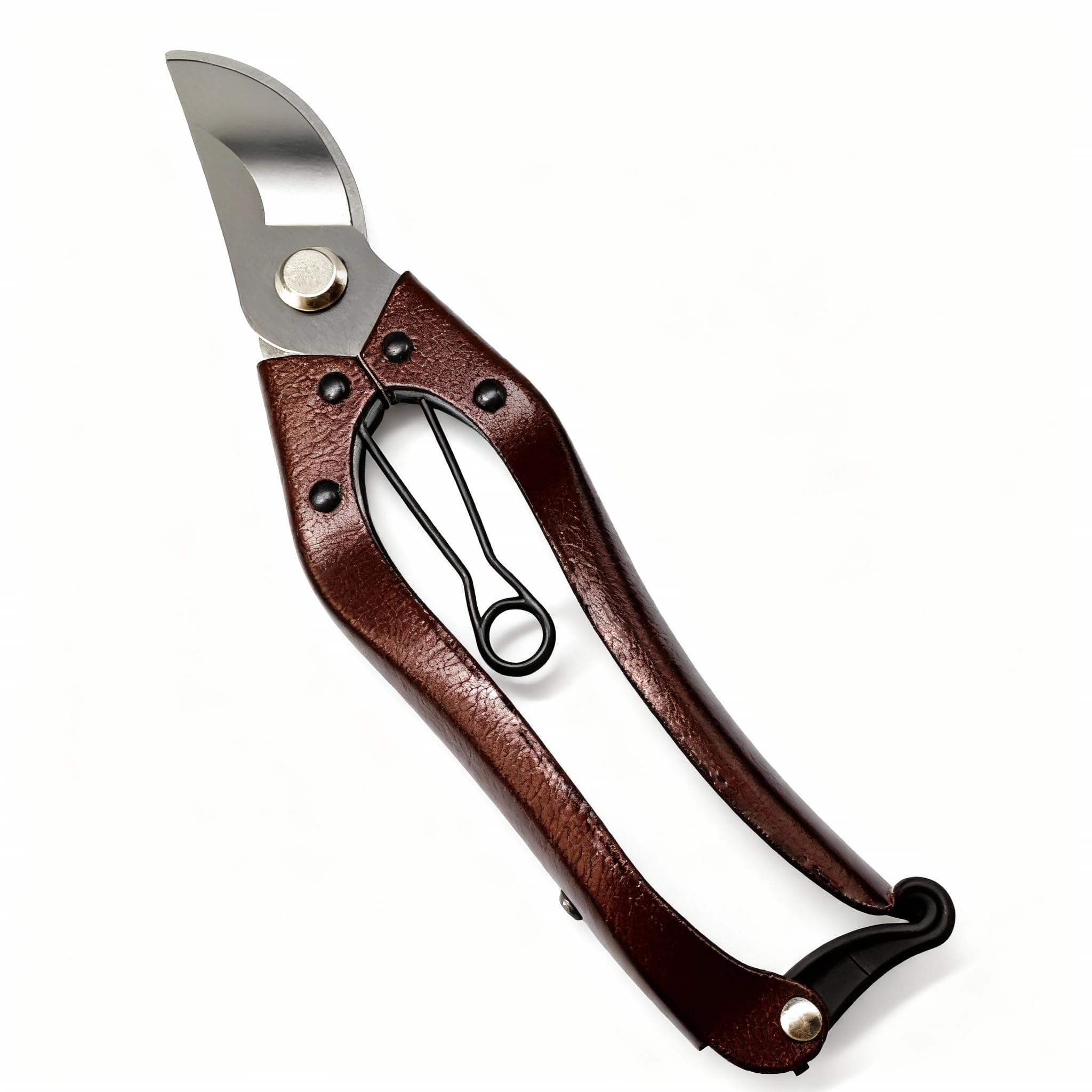 All-Metal Bypass Pruning Shears, Garden Hand Pruners with Ultra-Sharp High Carbon Steel Blades, Heavy Duty Secateurs for Tree Branches, Shrubs, Flowers, Ergonomic Design for Comfortable Use (Brown)