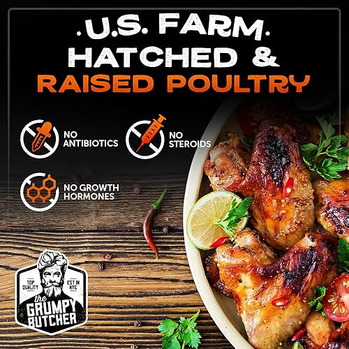 Miniatura 20 de Grumpy Butcher Heritage - Alitas de pollo cocinadas y aptas para microondas, paquete de 2 (20 onzas cada una), con ajo y parmesano de primera