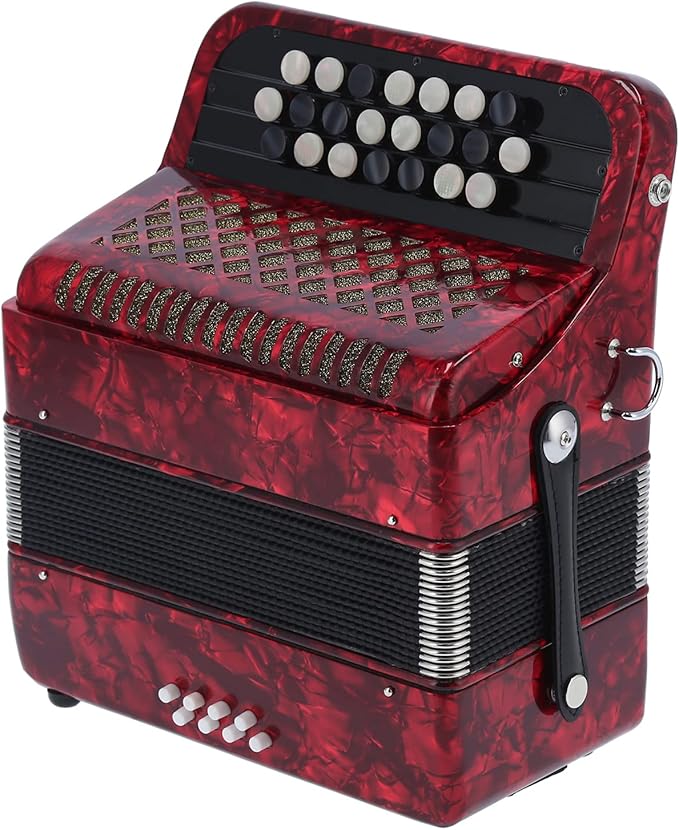 Rode accordeon met knoppen