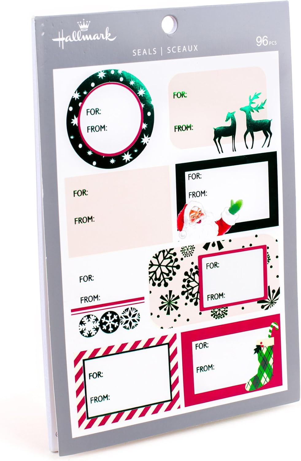 Hallmark Christmas Gift Tag Stickers, Holiday Icons (96 Labels)
