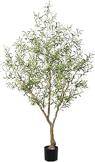 LYERSE Olive Trees Artificial Indoor - Faux Olive Tree 7ft with Large Olive Branches and Lifelike Fruits - Artificial Olive Tree for Modern Home Office House Living Room Decor