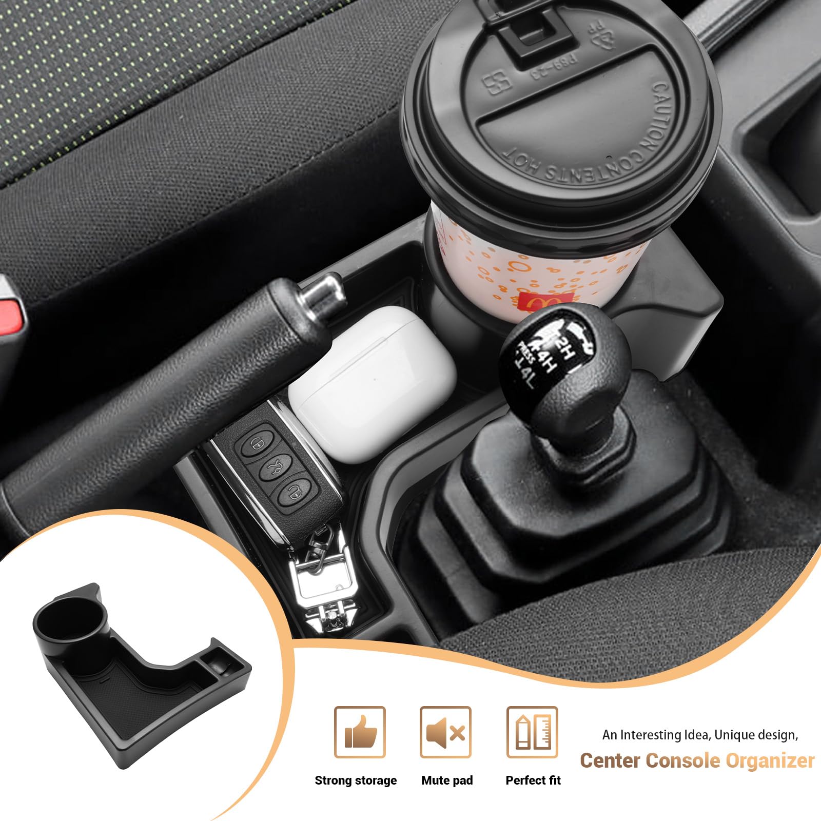 YEE PIN Kompatybilny z Suzuki Jimny 2018-2025 (AT) Organizer na konsolę środkową, pudełko do przechowywania, 3D-Scan oryginału dla JB64 JB74 Akcesoria do organizera na podłokietnik.