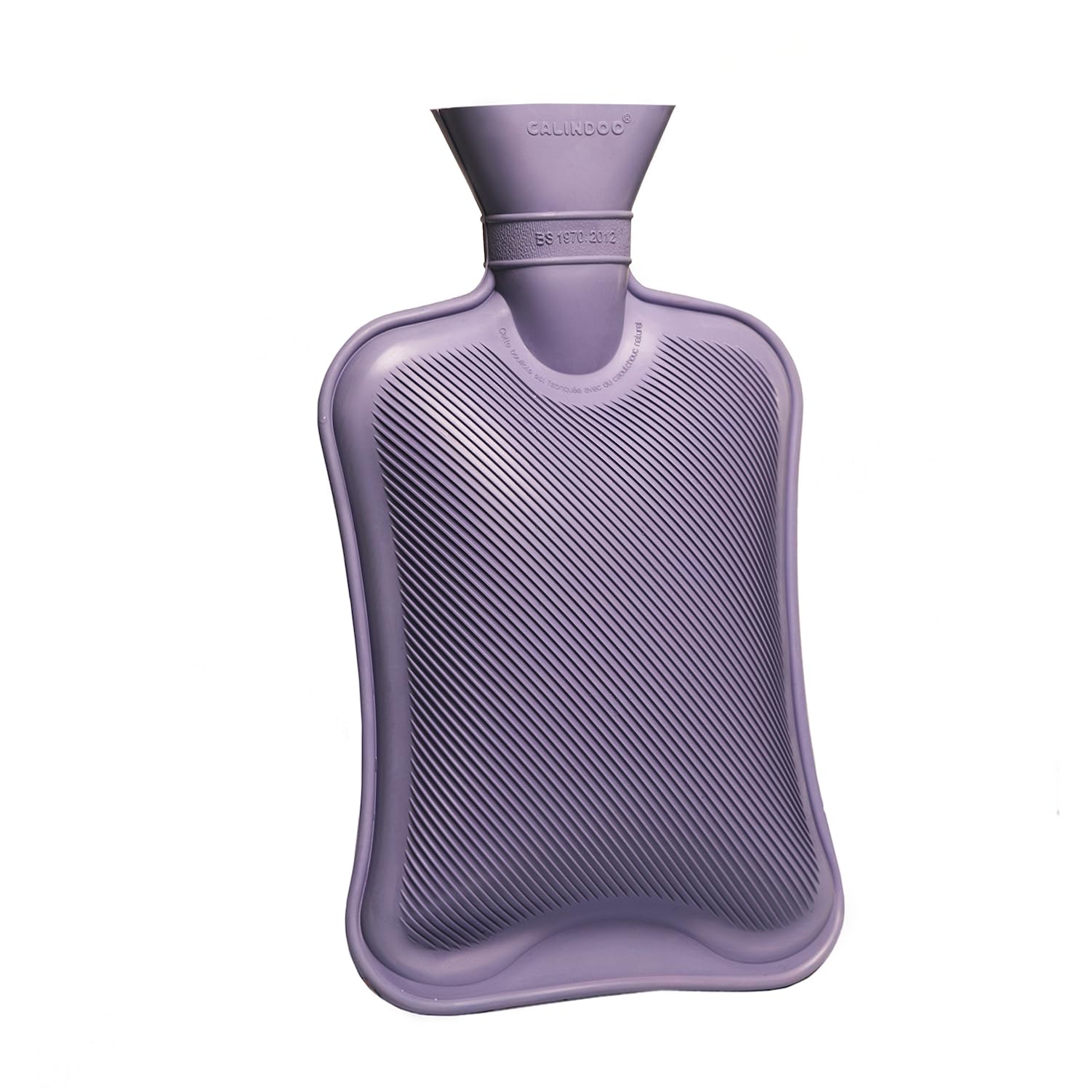 Calindoo - Bouillotte Eau Chaude En Caoutchouc Naturel - Moule Sans Soudure - Bouchon Hermétique - Efficacité Longue Durée - 2L - Parme Pastel