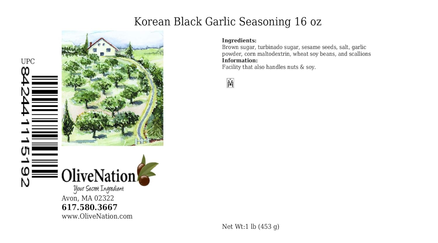 OliveNation Korean Black Garlic Spice Blend, Classic Asian Flavors for Marinades, Rubs, Seasoning, Non-GMO, Kosher, Vegan - 16 ounces