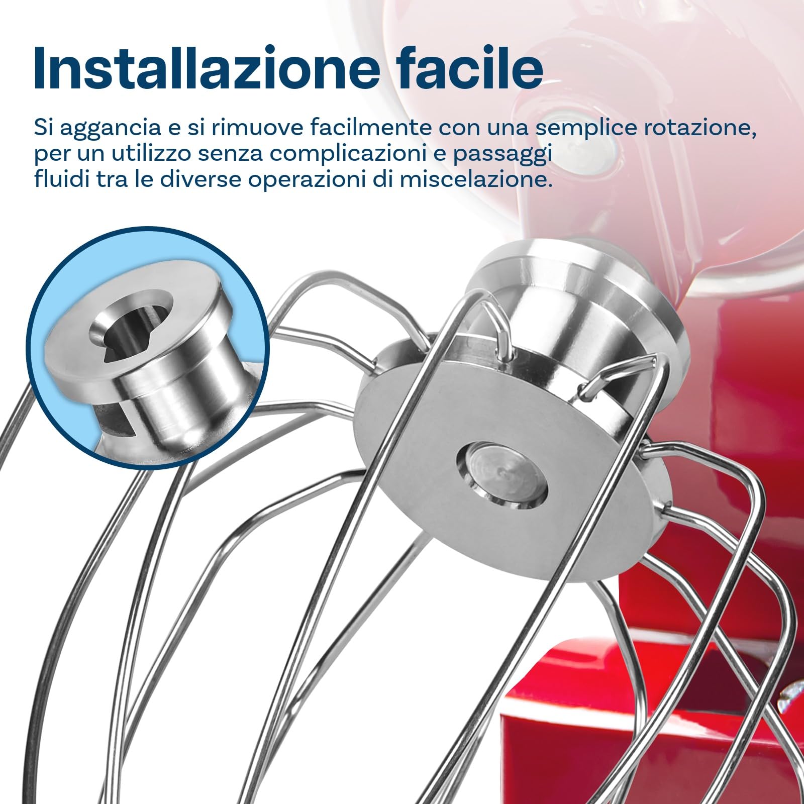 K45WW Frusta a 6 Fili per KitchenAid 4,5-5 Quart Tilt-Head Stand Mixers Serie Artisan & Classic di MMOBIEL - Agitatore per Panna Uova Alluminio - Torta Maionese Frusta - Solo Lavaggio a Mano