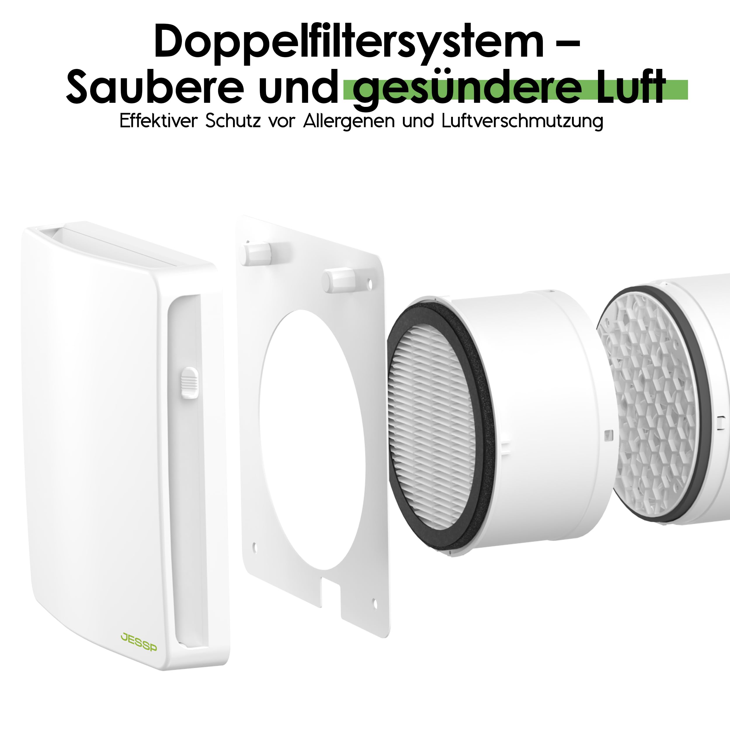 Eco Smart DZ Easy+ - Ventilazione abitativa con controller, 97% di recupero del calore, controllo dell'umidità, Wi-Fi, filtro F7, diametro 160 mm, estremamente silenzioso, classe energetica A, 5