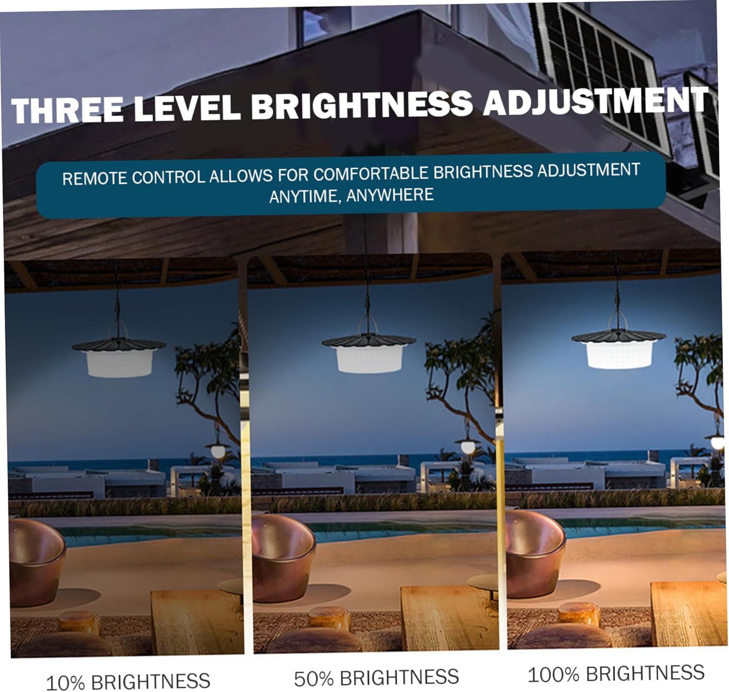 224 LED Solar Pendant Light with Moving Sensor, Solar Pendant Light with Remote Control for Home