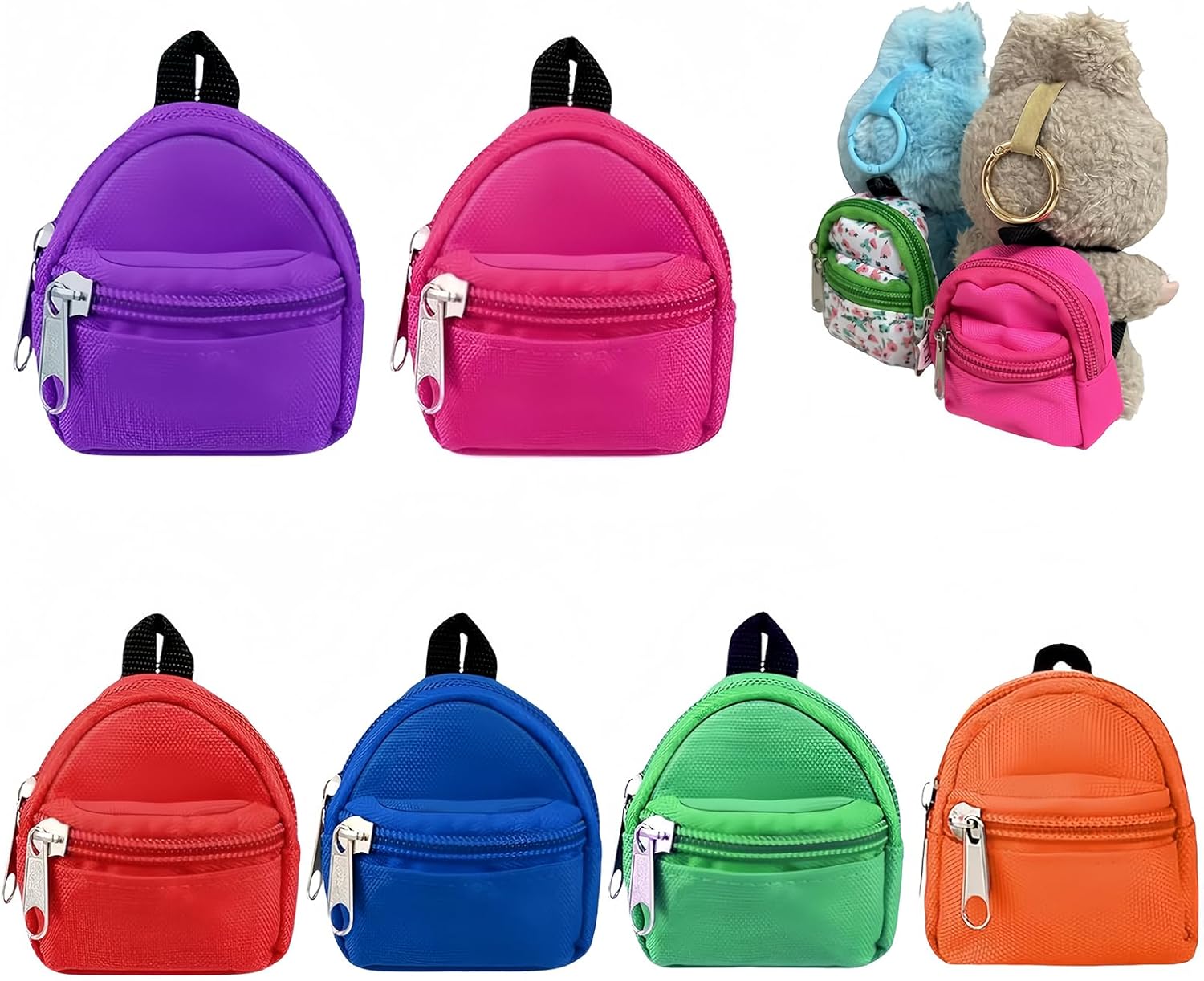 6PCS Mini Doll Backpack for 15cm/17cm Vinyl Dolls - Blind Box Accessories, Multi-Color, Holds Small Items