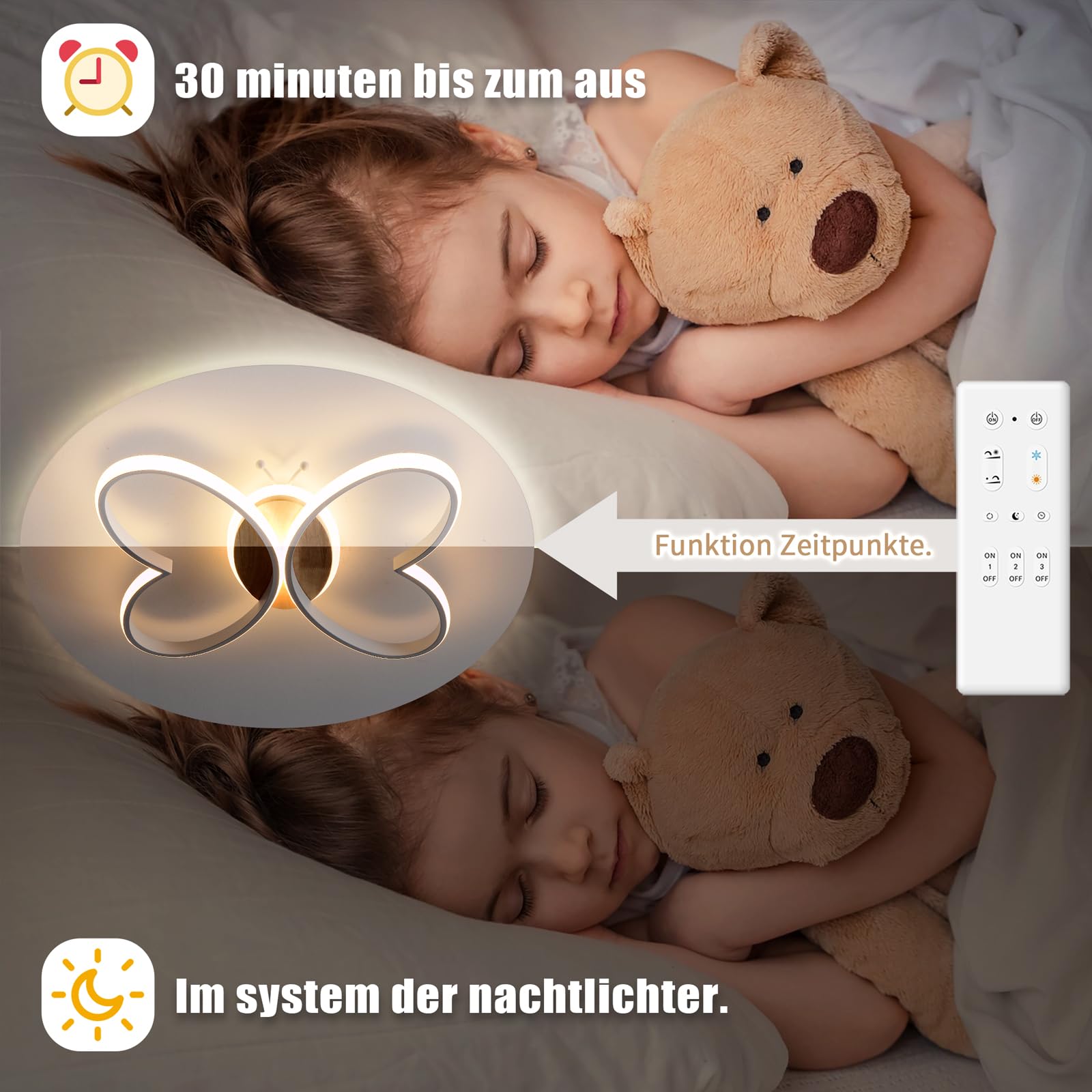 YLFXL Plafoniera Led Soffitto 50W Plafoniera Cameretta Bambini Dimmerabile, 48cm Lampadario Camera da Letto Farfalla Creativa Lampade a Soffitto Led per Soggiorno Camera da Letto Camera dei Bambini