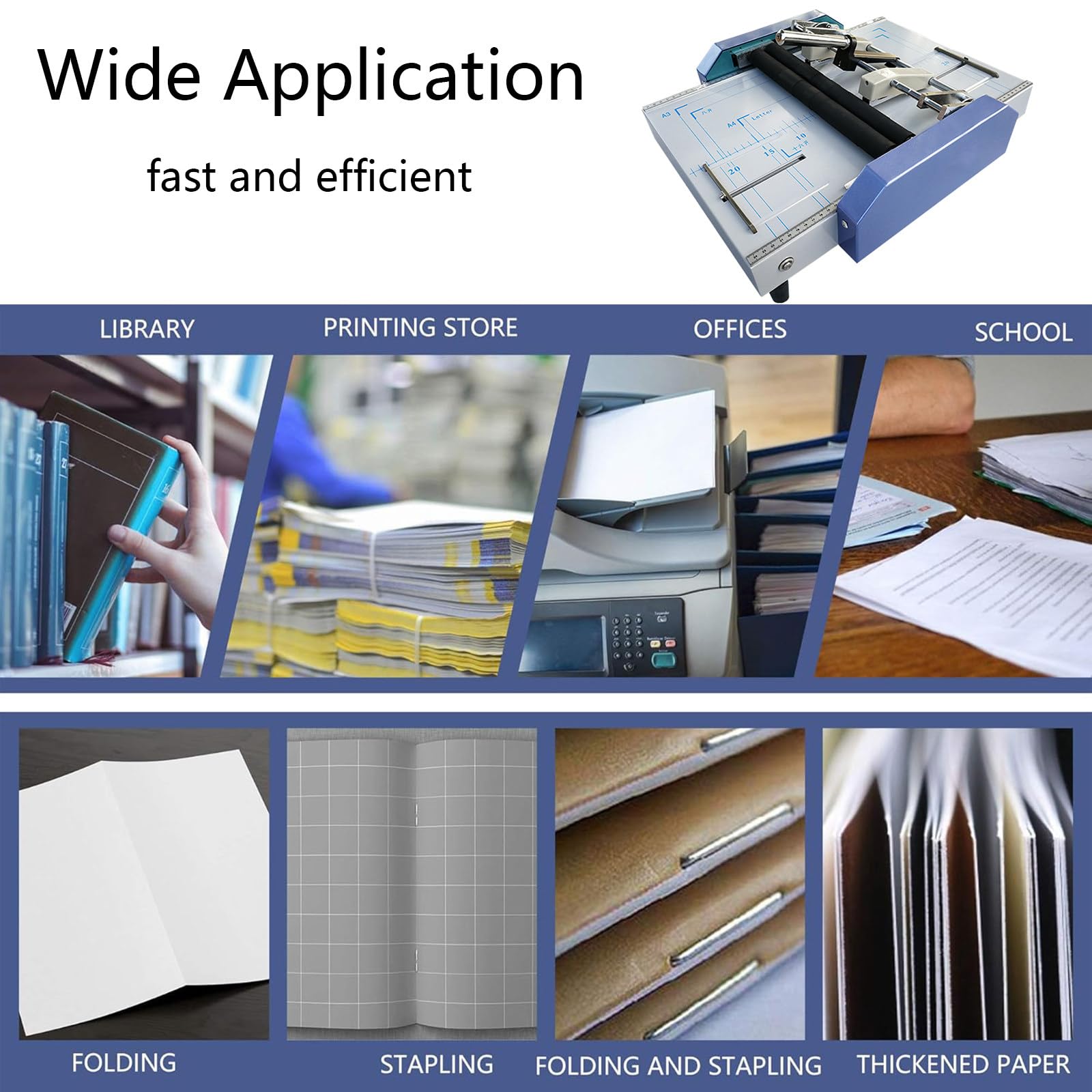 Booklet Maker A3 Paper Folding Binding Machine, 2-in-1 Macchina di spillatura automatica per scuole, negozi di stampa, uffici e fabbriche