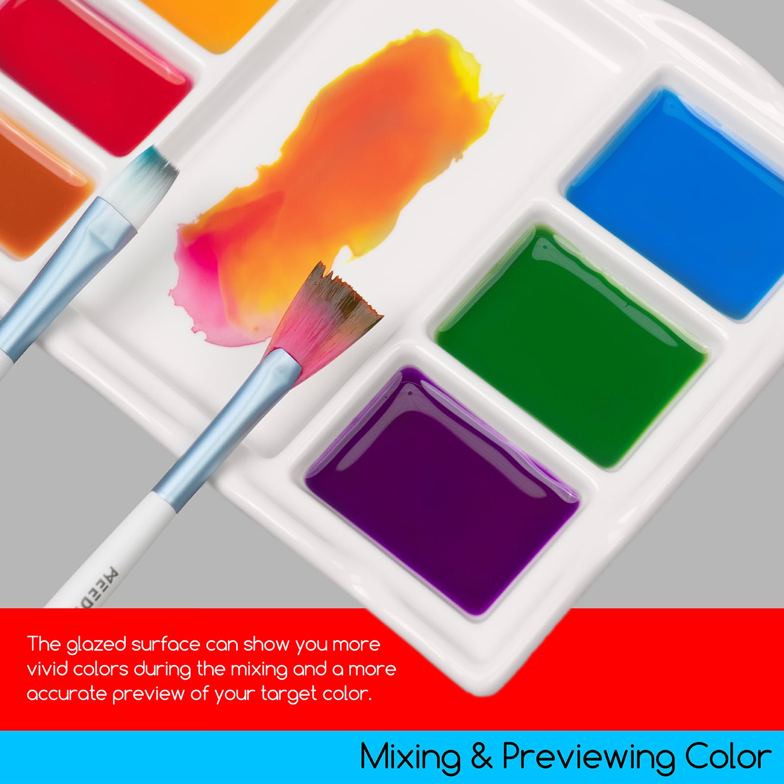 Farbwanne Aus Aluminium Von Akozon – 10 Fächer Zum Mischen Von Aquarell, Öl & Mehr