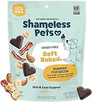 Shameless Pets Bananas for Bacon Soft-Baked Dog Treats - Grain-Free Omega 3&6 for Skin & Coat, Made in USA