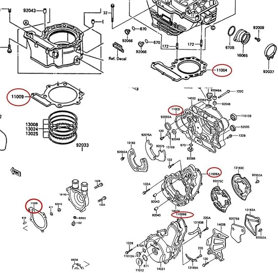 Complete Motorcycle Engine Cylinder Crankcase Clutch Starter Generator Cover Gasket Set For K&awasaki KLR650 KLR 650 1987-2010
