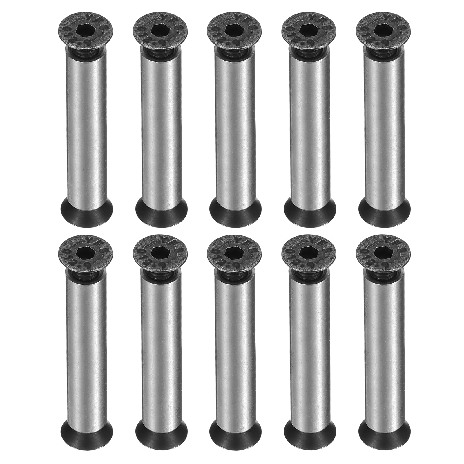 sourcing map 10pcs Knife Handle Screws 6x40mm Hex Sink Head Metal Pocket Knife Pivot Pin