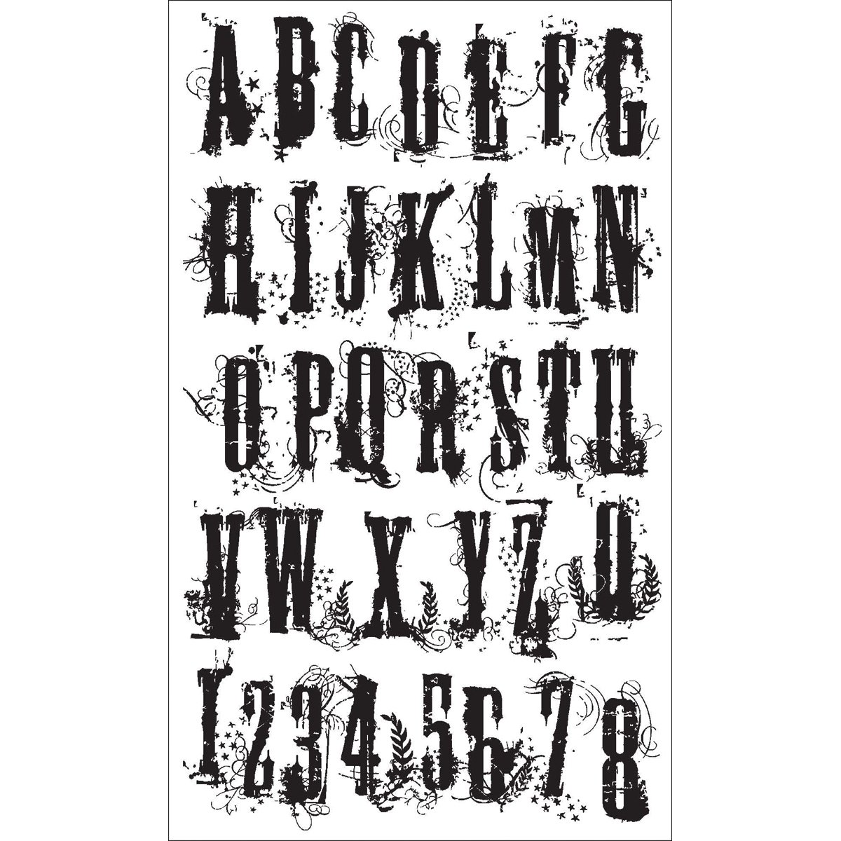 Stampers Anonymous Tim Holtz Cling Rubber Stamp Set 7''X8.5''-Grudge Alphabet Tim Holtz Cling Rubber Stamp Set 7''X8.5