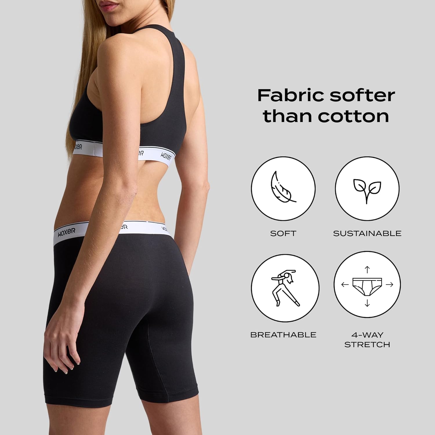 Woxer Womens Boxers - Biker 9" Boy Shorts Underwear for Women, Modal Boxer Briefs, Chafe Free, Womens Underwear - Image 5