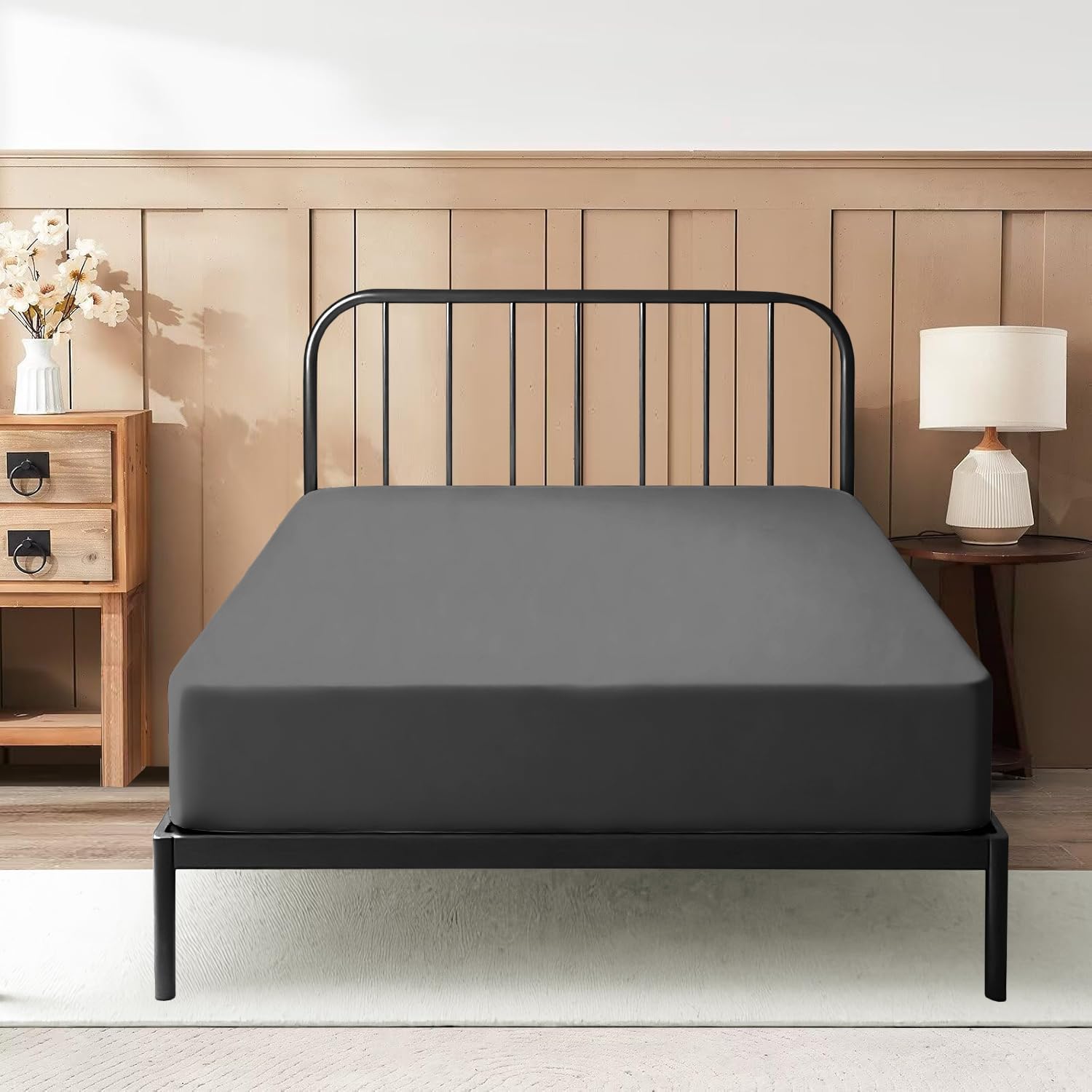 Full Fitted Sheet 54 x 75 Inches 6" Deep Pocket 100% Egyptian Cotton 600 Thread Count Snug Fit for Trifold Mattress, Narrow Twin, Camp Bunk, Guest Bed, Army Cot Soft & Breathable – White