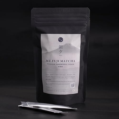Miniatura 3 de Asayu Japan Matcha Powder - Té verde de grado ceremonial premium, fuente del monte Fuji, fabricado en Japón (garrapatas 20 x 0.05 oz)